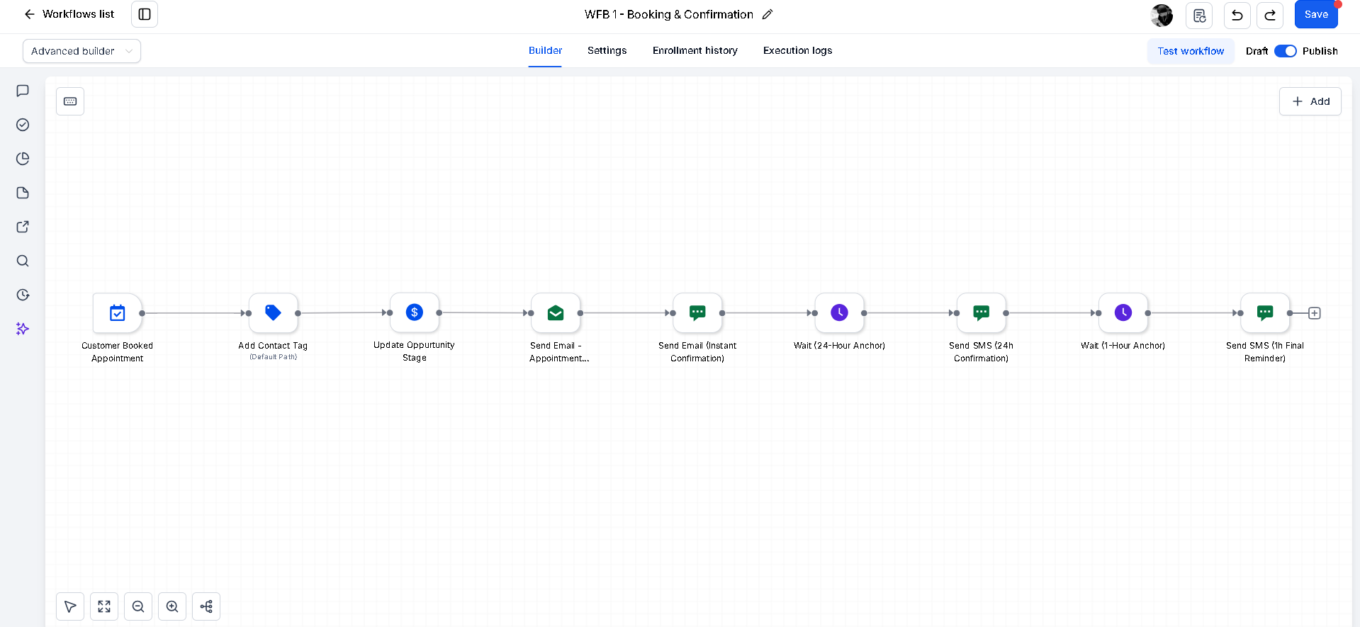 Appointment booking workflow